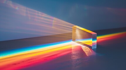 Background with a ray of light passing through a prism. - obrazy, fototapety, plakaty