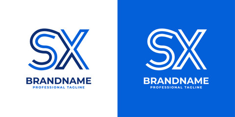 Letters SX Line Monogram Logo, suitable for business with SX or XS initials