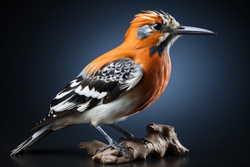 Hoopoe bird on white background 