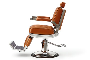 Icon depicting a vintage barber chair, side view, detailed yet simplified for clear recognition