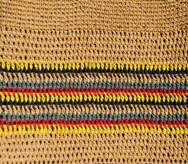 Raffia crochet texture. Crocheted bags, clutches, hats, wallets.