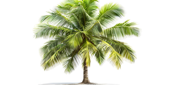Coconut palm tree isolated on white background 