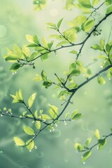 Obraz na płótnie Canvas Close-Up of Tree Branch With Leaves