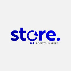 Store Logo design template - Text logo and cart icon