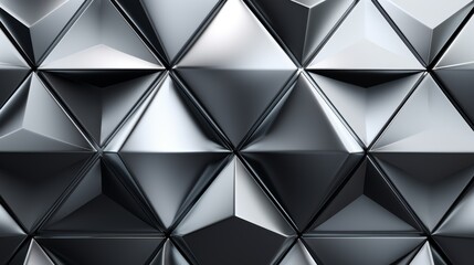 Fototapeta premium Metallic triangular silver background