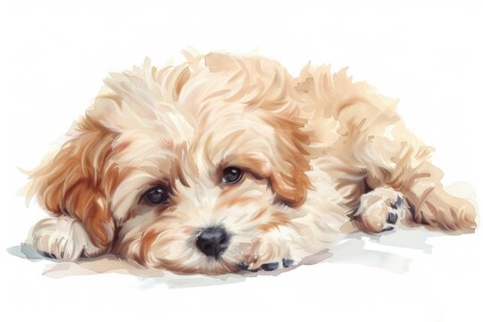 A peaceful image of a dog laying down. Suitable for pet-related designs