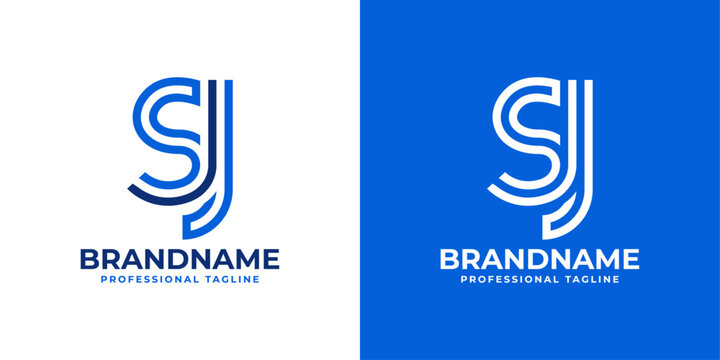 Letters SJ Line Monogram Logo, suitable for business with SJ or JS initials