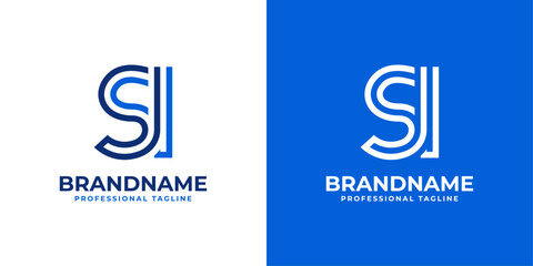 Letters SI Line Monogram Logo, suitable for business with SI or IS initials