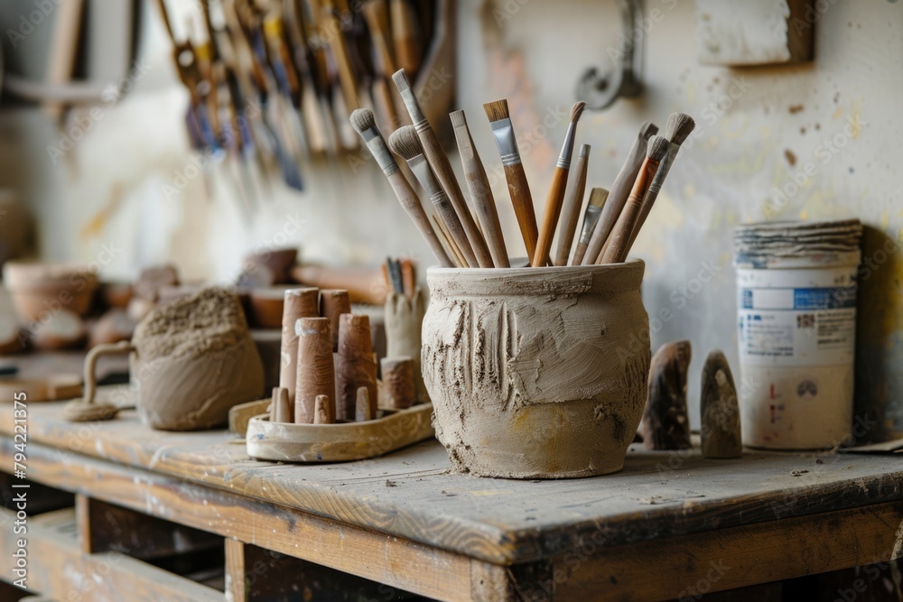 Poster various tools arranged neatly on a wooden table. ideal for diy projects and construction themes