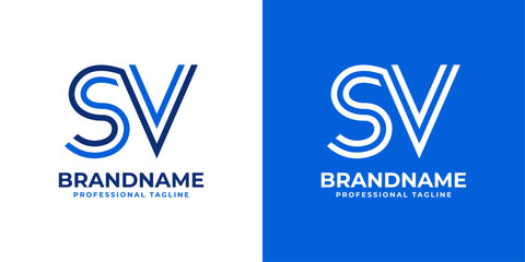 Letters SV Line Monogram Logo, suitable for business with SV or VS initials