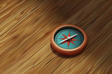 A wooden table with a compass, perfect for travel and adventure themes