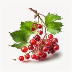 Currant berries isolate on white background. Generative AI,