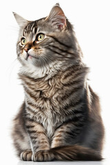 Fototapeta premium Cat isolate on white background. Generative AI,