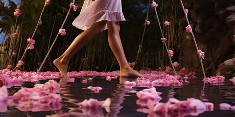 Immerse yourself in a soothing floral foot spa treatment for ultimate relaxation and rejuvenation.