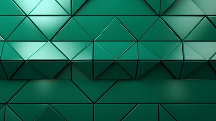 Fototapeta premium Polished, Semigloss Wall background with tiles Triangular, tile Wallpaper with 3D, green blocks