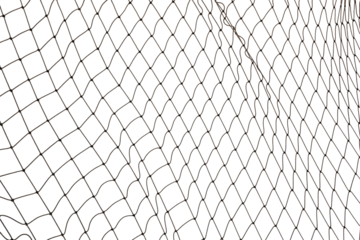 Football or tennis net. Rope mesh on a white background close-up