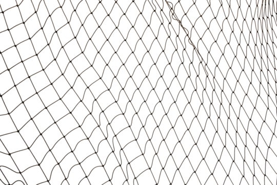 Football or tennis net. Rope mesh on a white background close-up