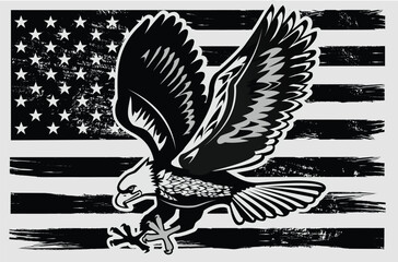 United States of America flag and American Eagle