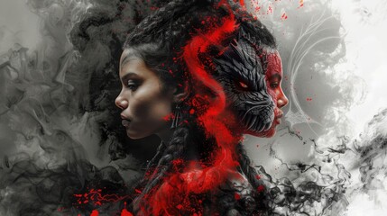 Two women facing each other. Fantastic universal energy.