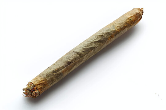 marijuana weed blunt or joint isolated on white background