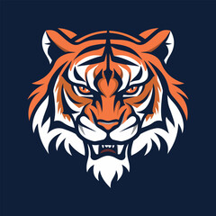 Angry tiger head mascot logo vector illustration