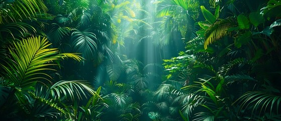 The title remains the same: "Lush tropical rainforest teeming with diverse plant and animal life". Concept Lush Rainforest, Diverse Wildlife, Tropical Ecosystems, Abundant Flora and Fauna