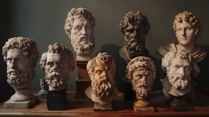 greek busts  - obrazy, fototapety, plakaty
