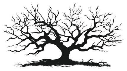 a black and white silhouette of a tree