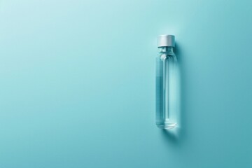 Clear plastic water bottle on a vibrant blue background. Ideal for promoting hydration and healthy lifestyle choices