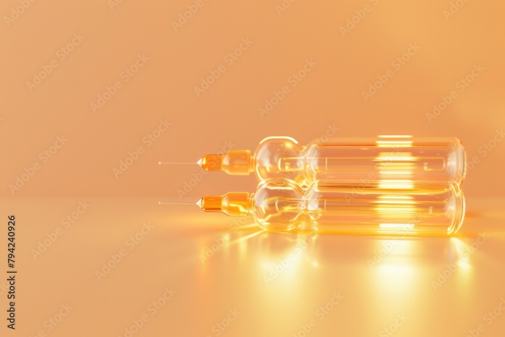 Poster Close-up of a bottle of liquid on a table, suitable for various concepts