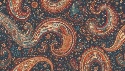 A pattern of swirling paisley for a bohemian and e upscaled 7