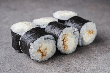 delicious fresh sushi roll maki with tuna mayonnaise