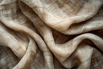 Detailed close up view of tan fabric, suitable for textile backgrounds