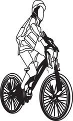 Naklejka premium person riding a bike
