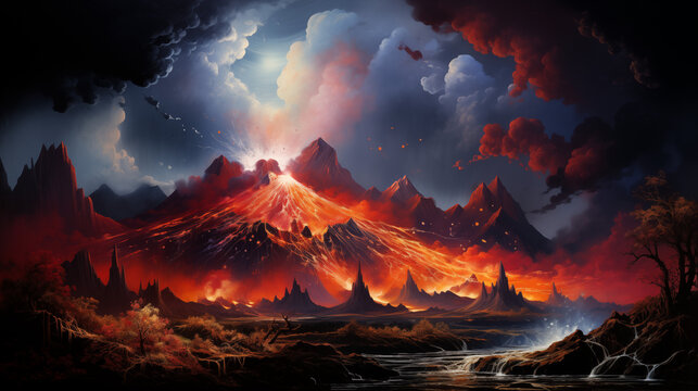 painted volcano enormous astral