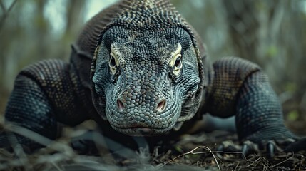 Obraz premium Stealthy Komodo Dragon