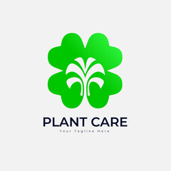 Plant Care Logo design template - editable text