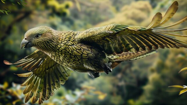 Flying Kakapo with Unique Adaptations