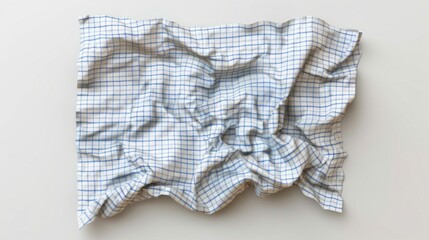 Simple and versatile image of a blue and white checkered shirt on a clean white surface