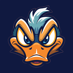 Duck head mascot logo vector illustration with isolated background