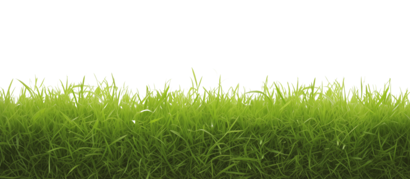 Area covered with ryegrass, valued for its fast growth and ability to improve soil health, commonly used in overseeding lawns, isolated on transparent background