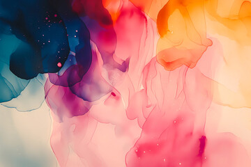 colorful smoke, paint or ink in the water, liquid or fluid, motion wallpaper art