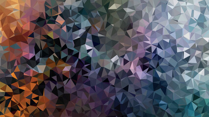 Low poly colorful abstract painting with many different shapes and colors
