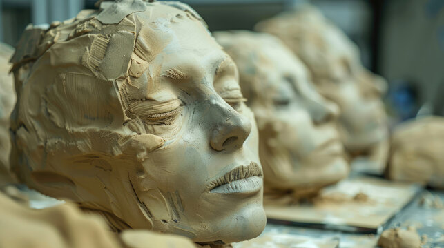 Creating a statue from clay. Female character modeling - Powered by Adobe