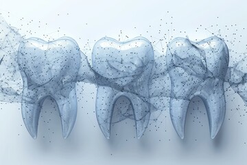 Abstract polygonal structure tooth illustration professional photography