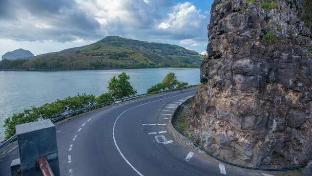 Time lapse of Baie du Cap from Maconde Viewpoint, Savanne District, Mauritius, Indian Ocean, Africa