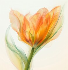   A flower tightly framed against a white backdrop, superimposed with a softly blurred flower image in the background