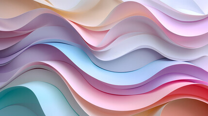 Abstract background with layered rainbow color waves