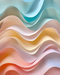 Abstract background with layered rainbow color waves - 794265145