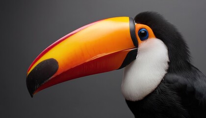 Fototapeta premium toucan close up head on black background